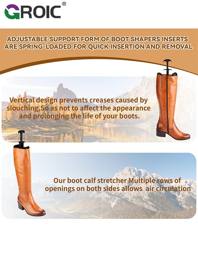 GROIC 2Pcs Boot Shapers, Great Support Inserts and Adjustable Shape Holders, Versatile Support Shoes Shaper Boots Expander with Handle, Thick Plastic Boot Calf Stretcher for Cowboy and Tall Boots Outdoor Camping - Image 4